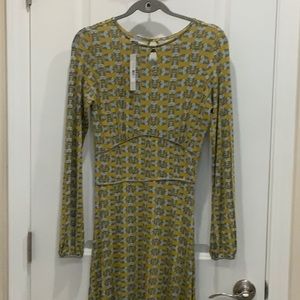 DOWNEAST retro vibe maxi dress, NWT!  Mustard/gray. Size S